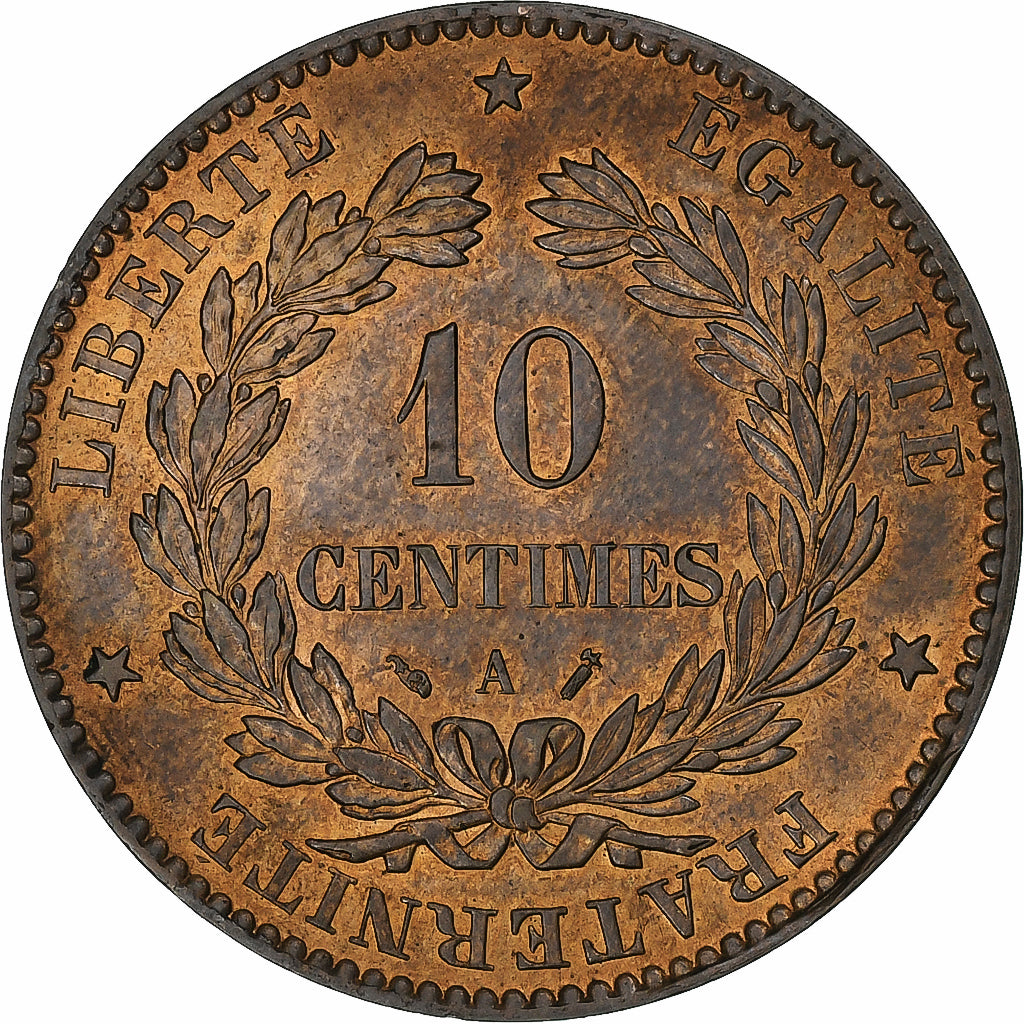 Frankreich, 10 Centimes, Cérès, 1888/7, Paris, Bronze, SS+, Gadoury:265a