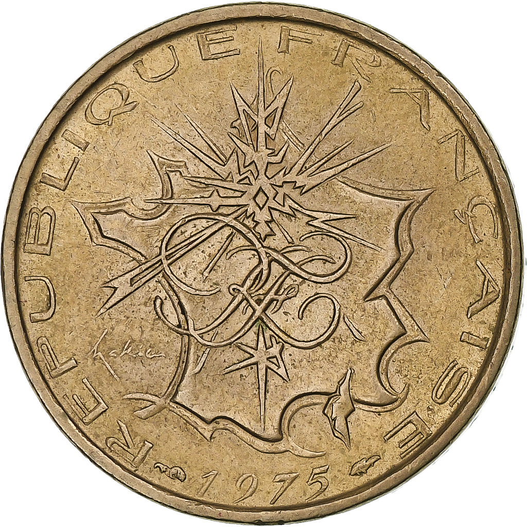 Francja, 10 Francs, Mathieu, 1975, Pessac, Tranche A, Miedzionikiel Aluminium