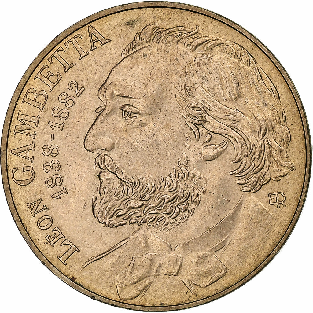 Francja, 10 Francs, Gambetta, 1982, Pessac, Miedzionikiel Aluminium, AU(50-53)