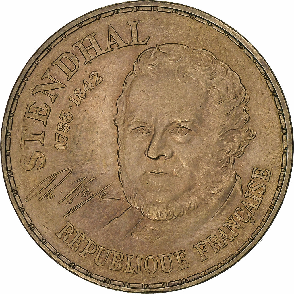 Francia, 10 Francs, Stendhal, 1983, Pessac, Tranche A, Aluminio y cuproníquel