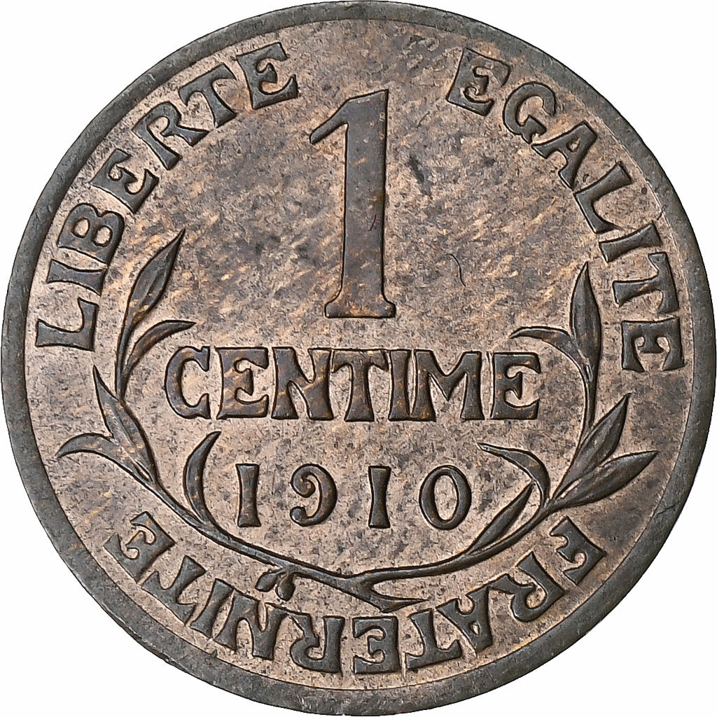 Francia, Centime, Daniel-Dupuis, 1910, Paris, Bronzo, BB, Gadoury:90, KM:840