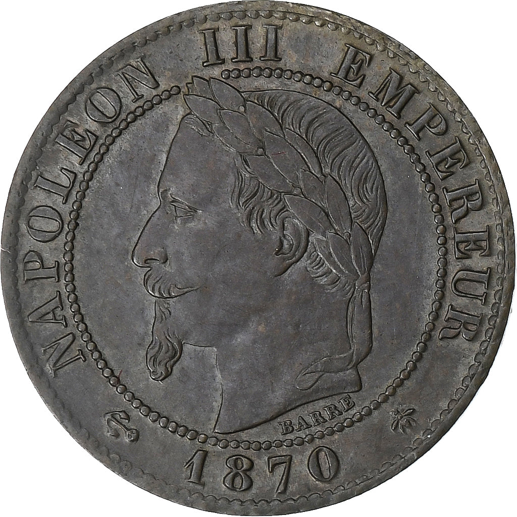 Frankreich, Napoleon III, Centime, 1870, Paris, Bronze, VZ, Gadoury:87, KM:795.1