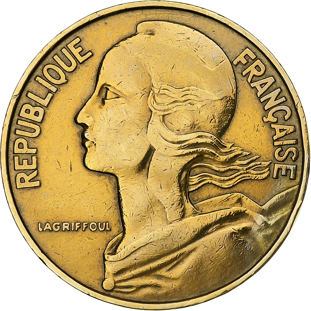 France, 20 Centimes, Marianne, 1963, Paris, Aluminum-Bronze, EF(40-45)