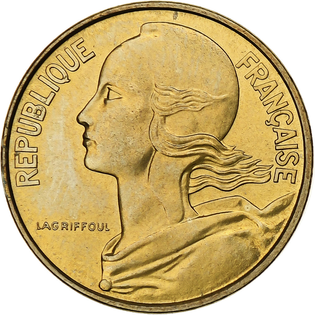 Francja, 10 Centimes, Marianne, 1970, Paris, Aluminium-Brąz, MS(64)