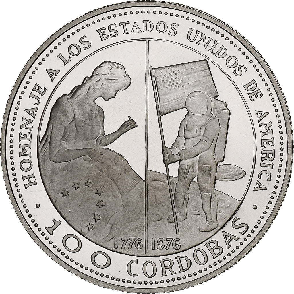 Nicaragua, 100 Cordobas, 200th anniversary of the USA, 1975, Llantrisant, FS