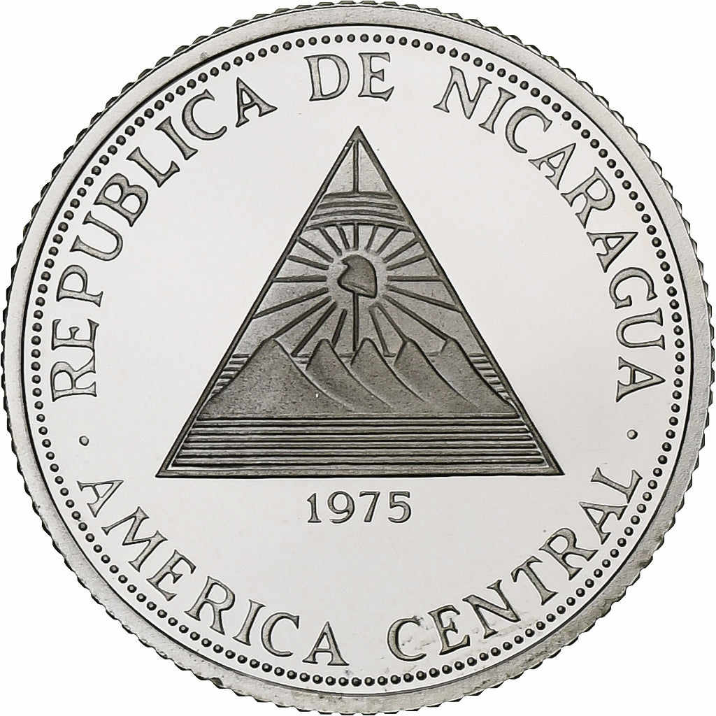 Nicaragua, 20 Cordobas, Peace and Progress, 1975, Llantrisant, Proof, Silver