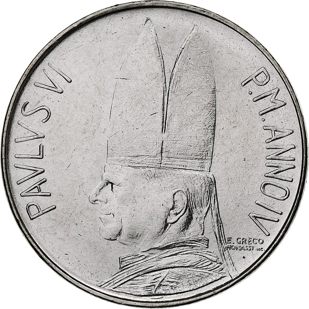 Vaticano, Paul VI, 100 Lire, 1966 - Anno IV, Rome, Aço Inoxidável, MS(63)