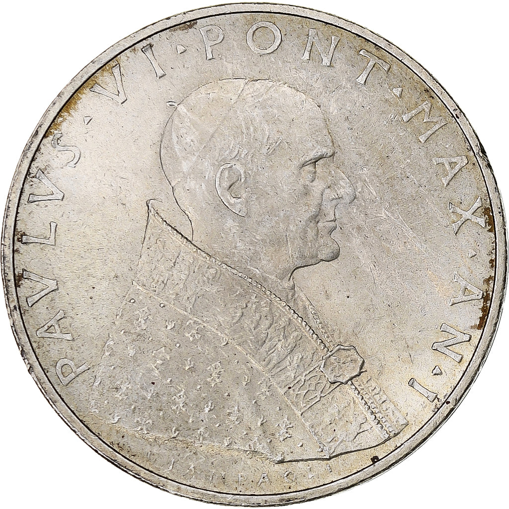 Vaticano, Paul VI, 500 Lire, 1963 - Anno I, Rome, Prata, MS(63), KM:83