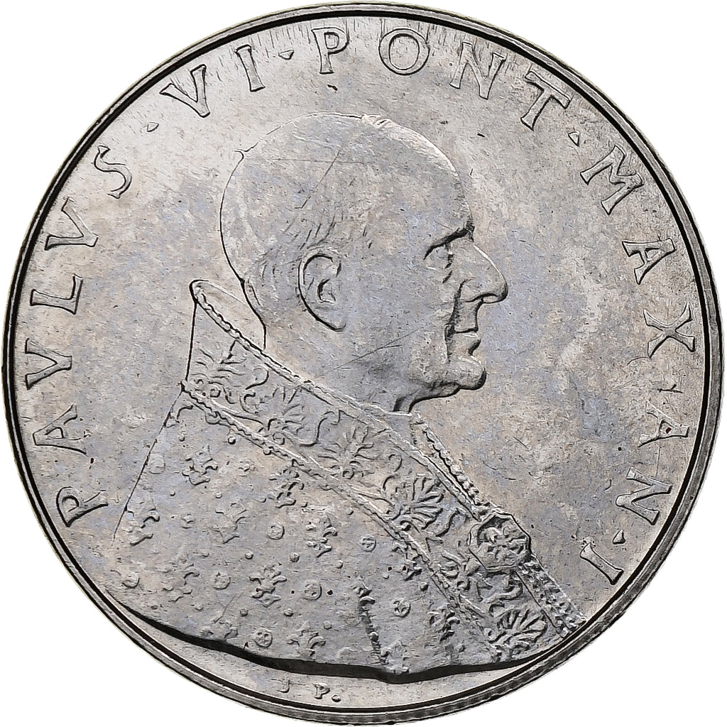 Vaticano, Paul VI, 50 Lire, 1963 - Anno I, Rome, Aço Inoxidável, MS(63), KM:81