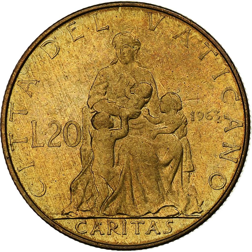Vaticano, Paul VI, 20 Lire, 1963 - Anno I, Rome, Alumínio-Bronze, MS(63), KM:80