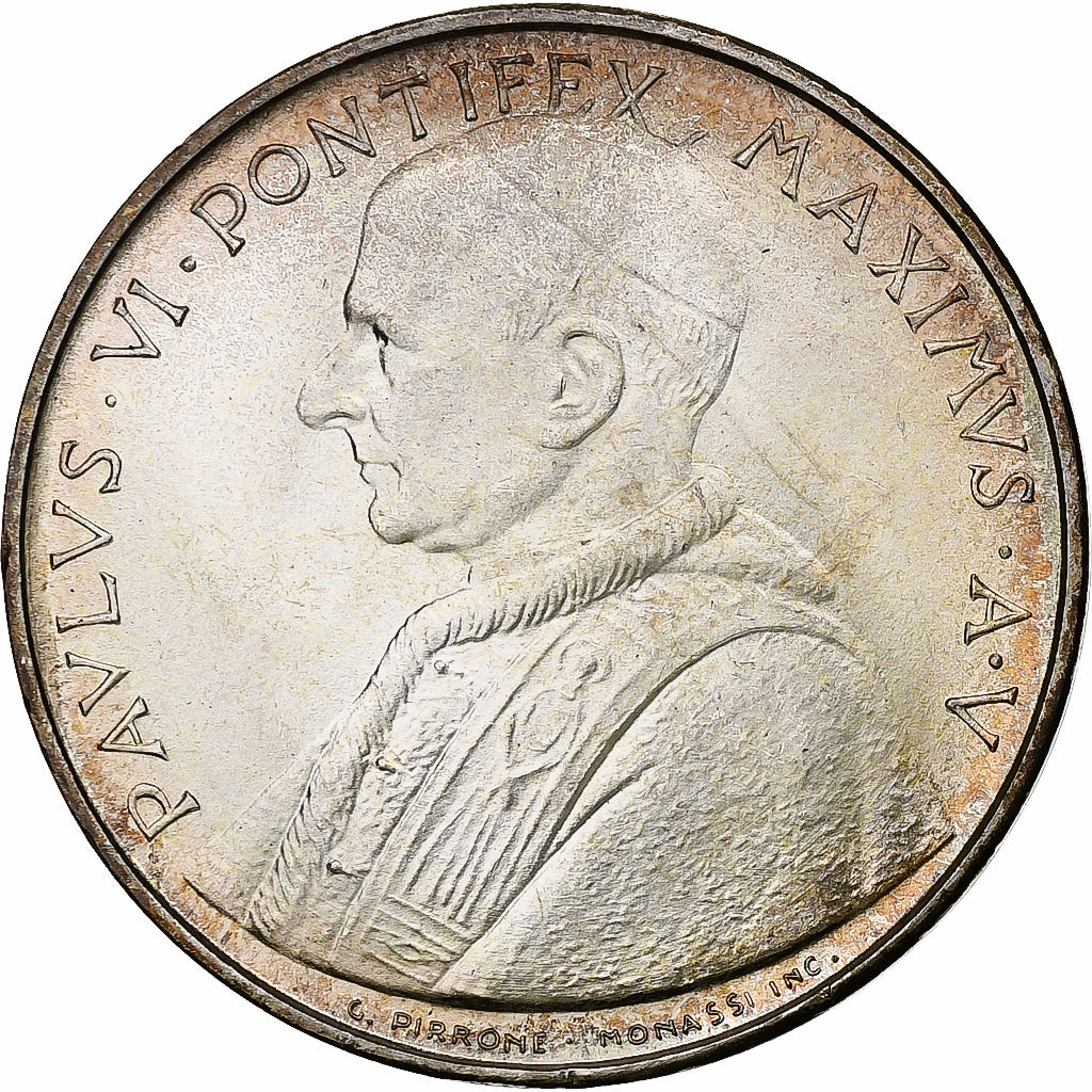 Vaticano, Paul VI, 500 Lire, 1967 - Anno V, Rome, Prata, MS(63), KM:99