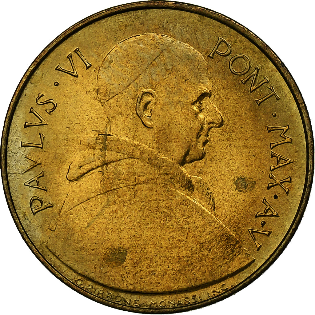 Vaticano, Paul VI, 20 Lire, 1967 - Anno V, Rome, Alumínio-Bronze, MS(63), KM:96