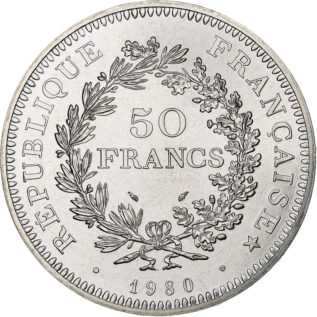 France, 50 Francs, Hercule, 1980, Monnaie de Paris, série FDC, Argent, FDC