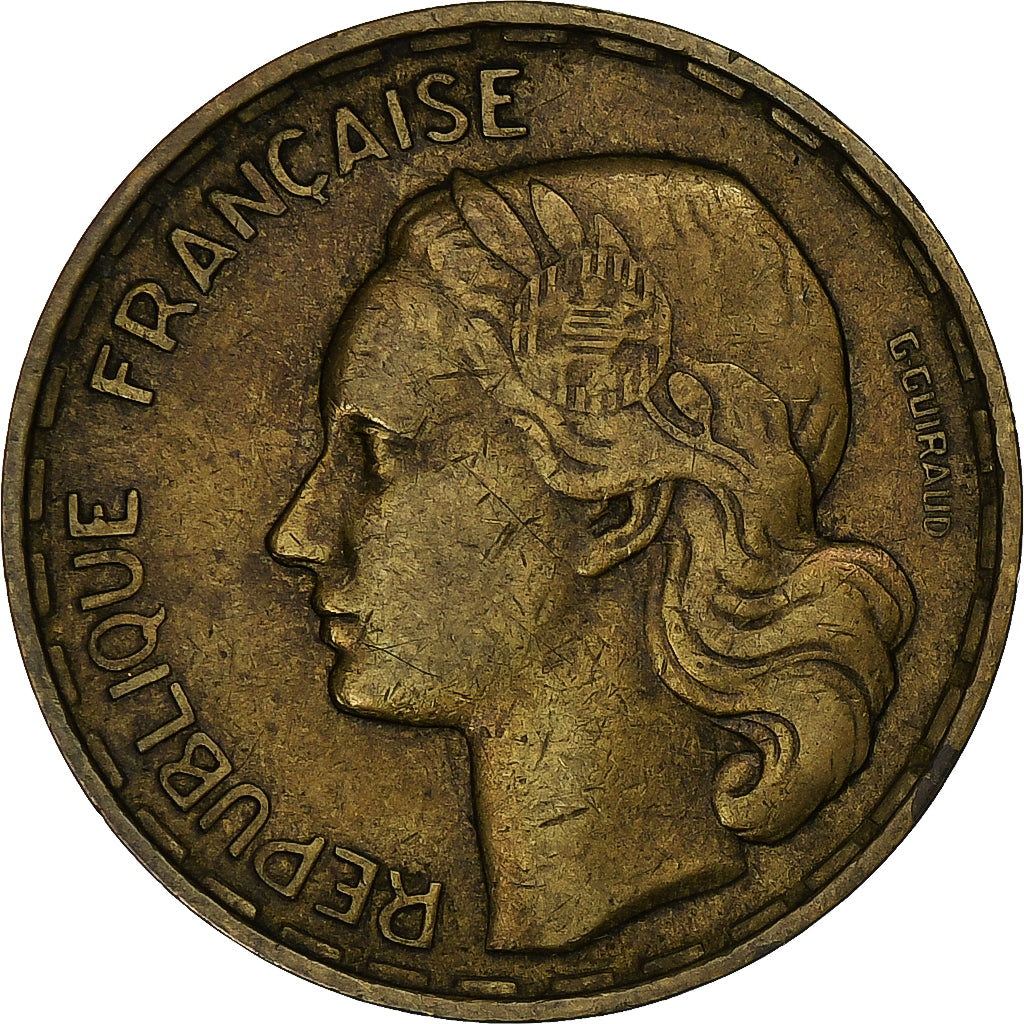 France, 50 Francs, Guiraud, 1954, Beaumont-Le-Roger, Cupro-Aluminium, EF(40-45)