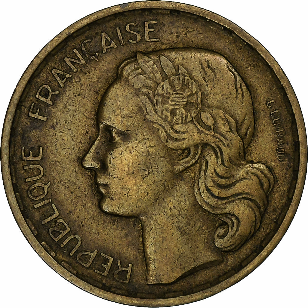 Francia, 20 Francs, Guiraud, 1950, Beaumont-Le-Roger, 3 faucilles