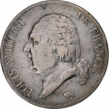 Frankreich, Louis XVIII, 5 Francs, 1823, Paris, Silber, S+, Gadoury:614