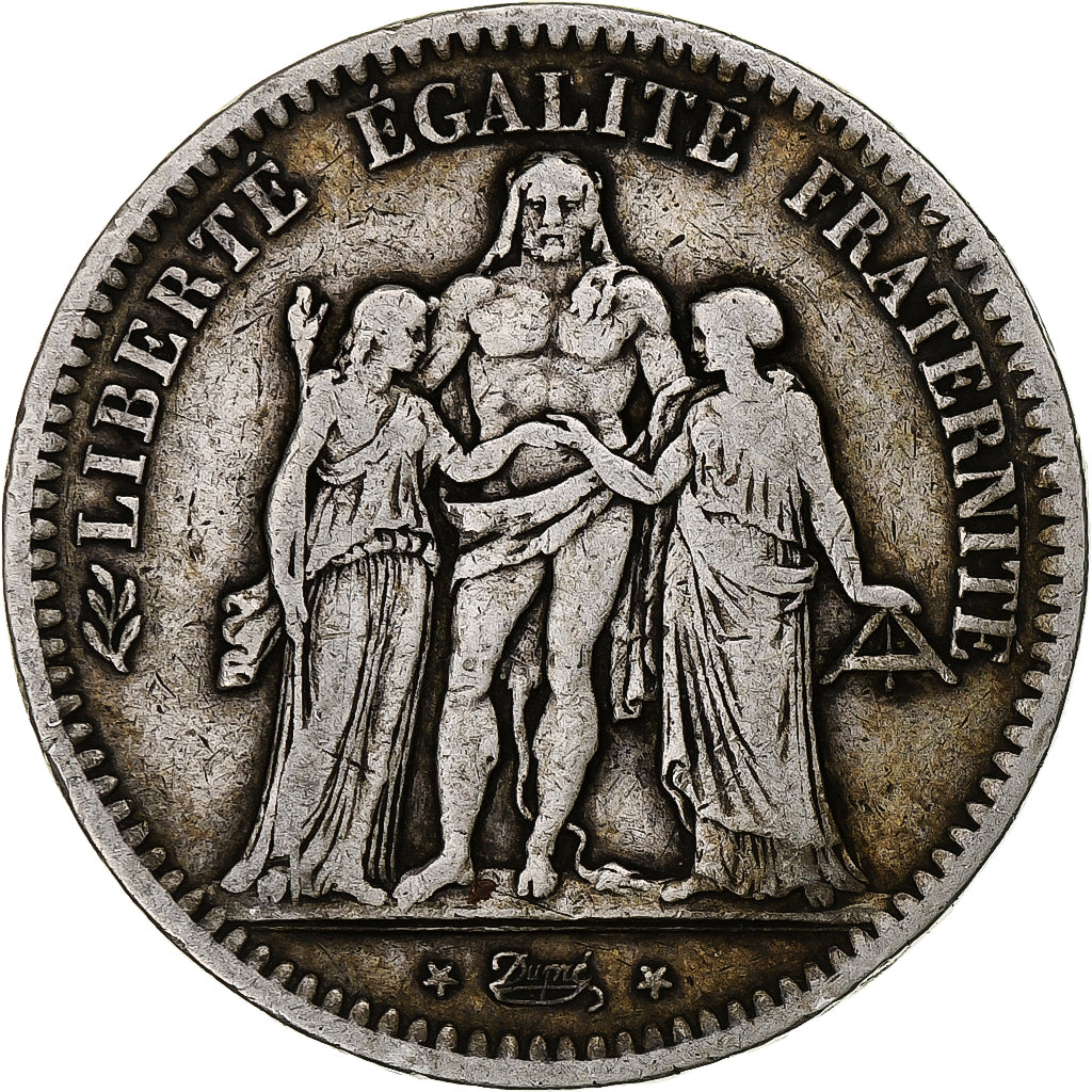 Frankreich, 5 Francs, Hercule, 1849, Bordeaux, Silber, S+, Gadoury:683, KM:756.4