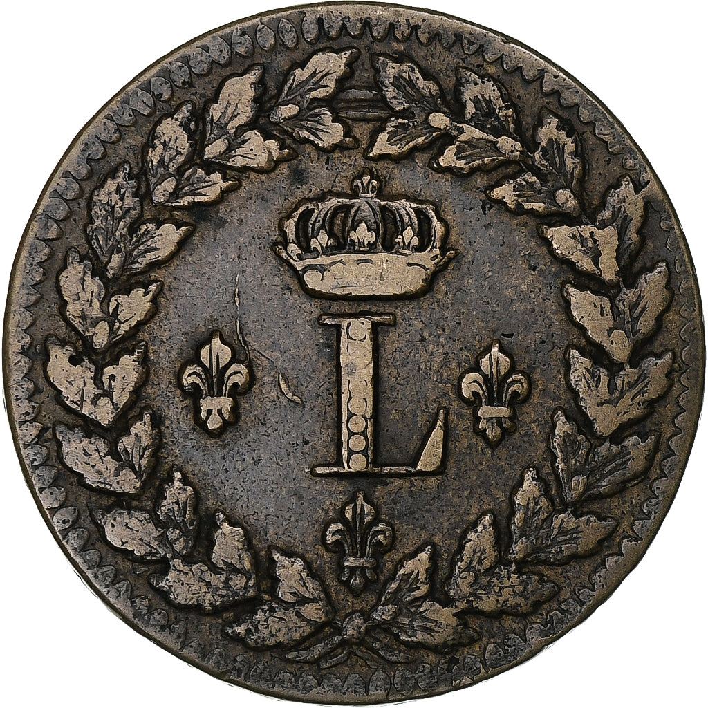 Frankreich, Louis XVIII, Décime., 1815., Strasbourg, Bronze, SS, Gadoury:196d