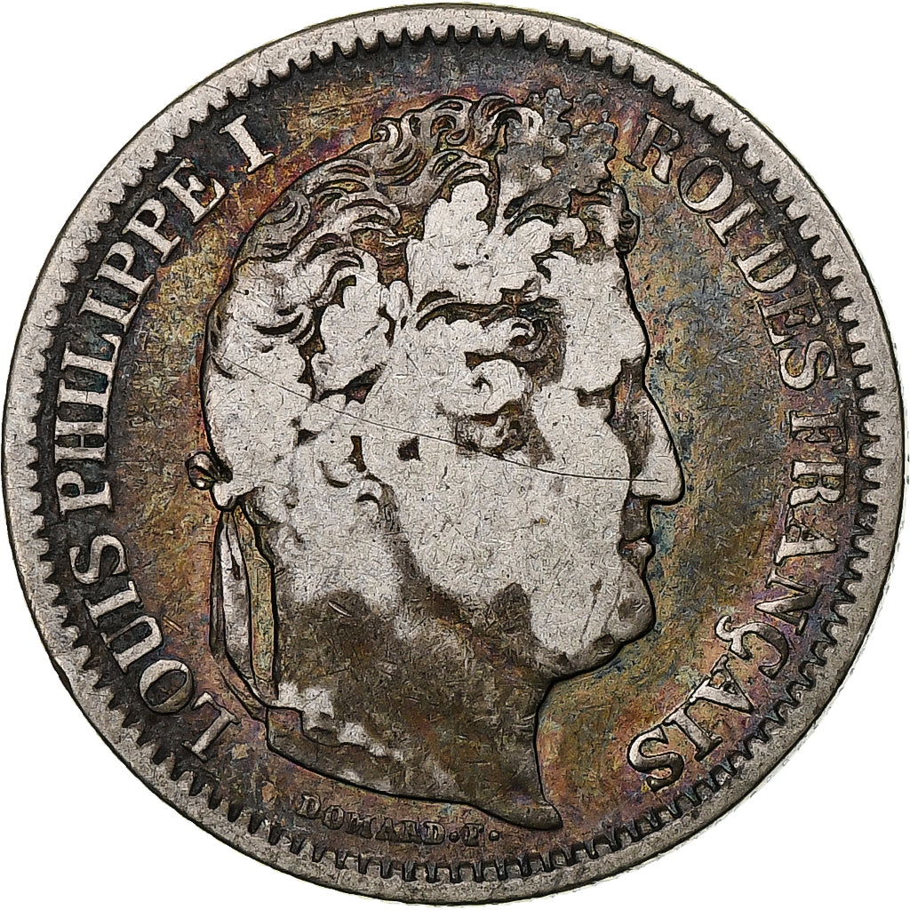 Francia, 2 Francs, Louis-Philippe, 1834, Rouen, Plata, BC+, Gadoury:520