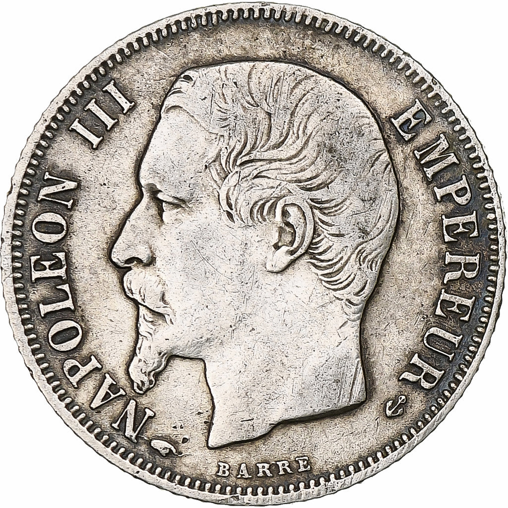 Francja, Napoleon III, Franc, 1857, Paris, Srebro, EF(40-45), KM:779.1