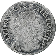 Francia, Louis XIV, 4 Sols des Traitants, 1676, Vimy, Plata, BC+, Gadoury:103