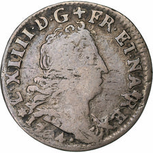 Francia, Louis XIV, 5 Sols aux insignes, 1704, Strasbourg, Plata, BC+