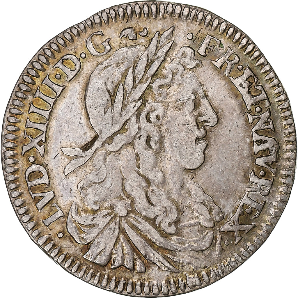 Francia, Louis XIV, 1/12 Écu au buste juvénile, 1659, Rouen, Argento, MB+