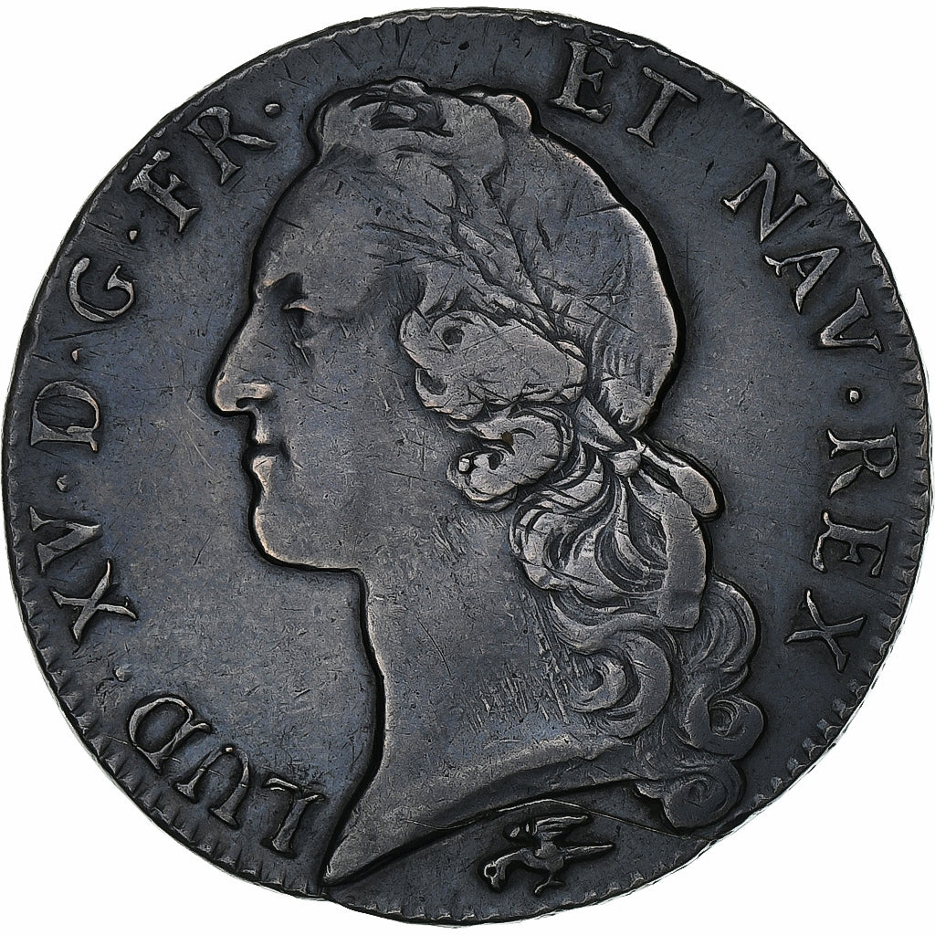 Francja, Louis XV, Écu au bandeau, 1764, Lyon, Srebro, VF(30-35), Gadoury:322