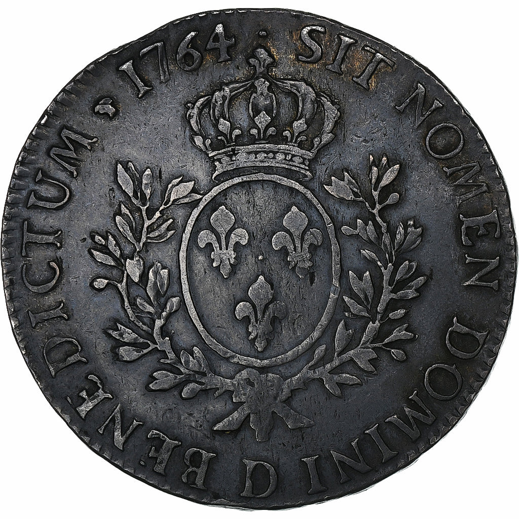 Francja, Louis XV, Écu au bandeau, 1764, Lyon, Srebro, VF(30-35), Gadoury:322