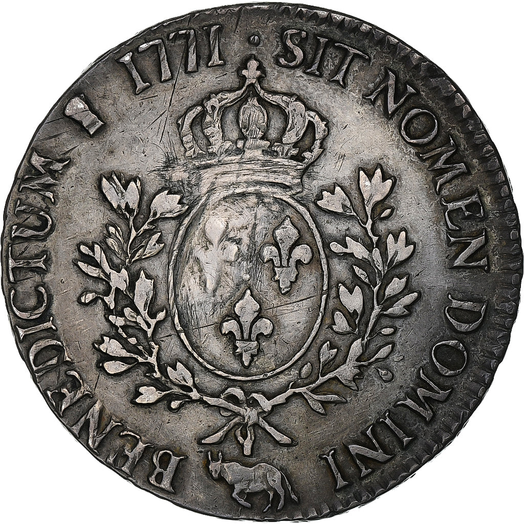 Frankrijk, Louis XV, Écu de Béarn à la vieille tête, 1771, Pau, Zilver, ZF