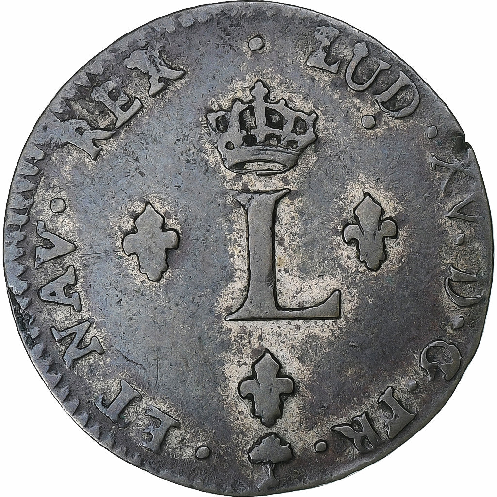 Francia, Louis XV, 2 Sols, 1764, Paris, Vellón, BC+, Gadoury:281