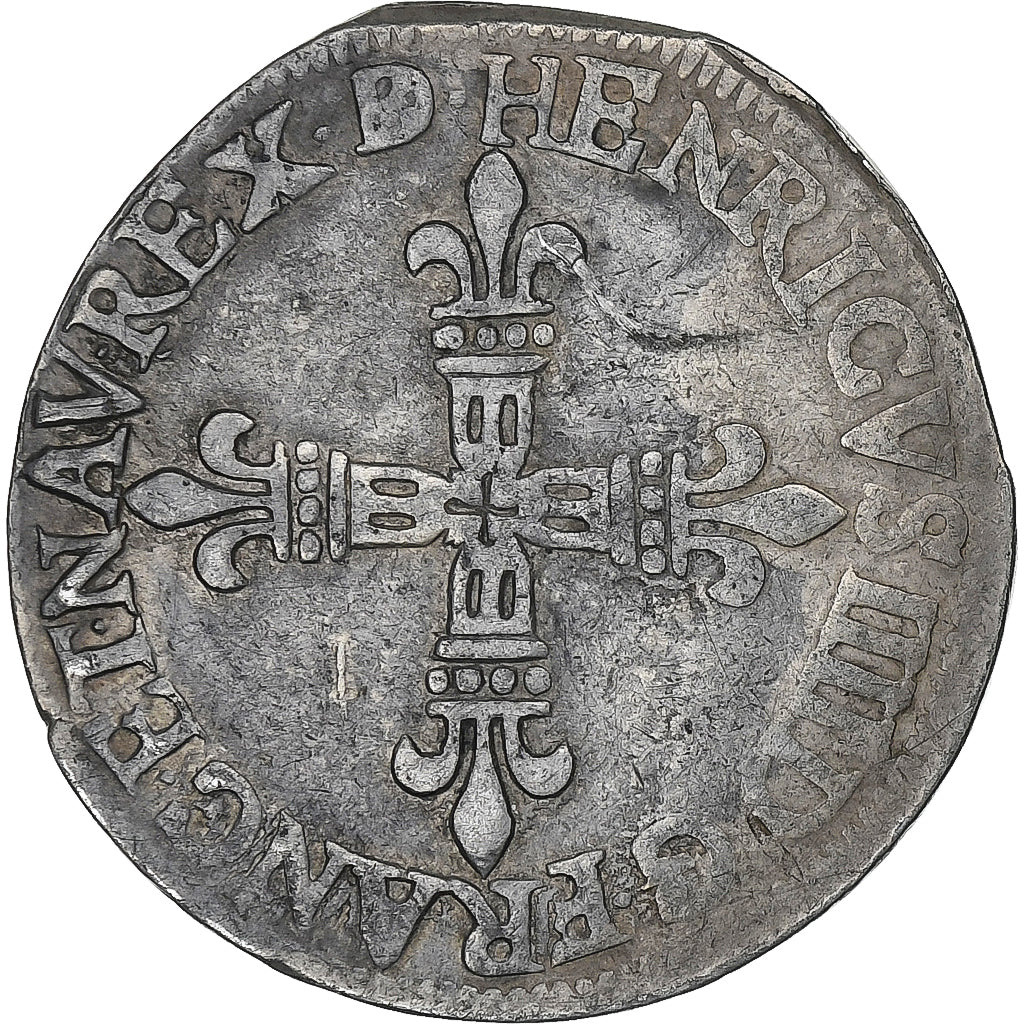 Francja, Henri IV, 1/4 Ecu de Béarn, 1600, Pau, Srebro, AU(50-53), Gadoury:603