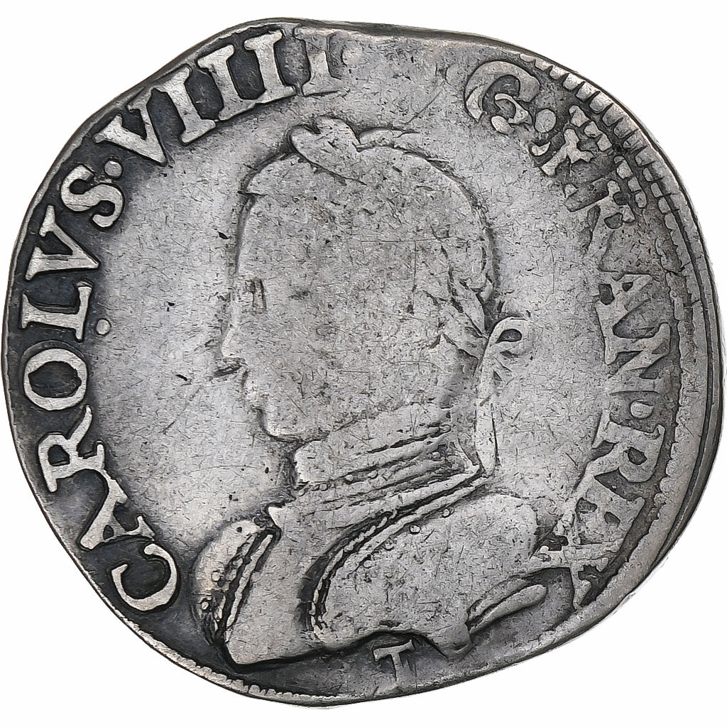 France, Charles IX, Teston aux 2 C couronnés, 1562, Nantes, Silver, VF(30-35)