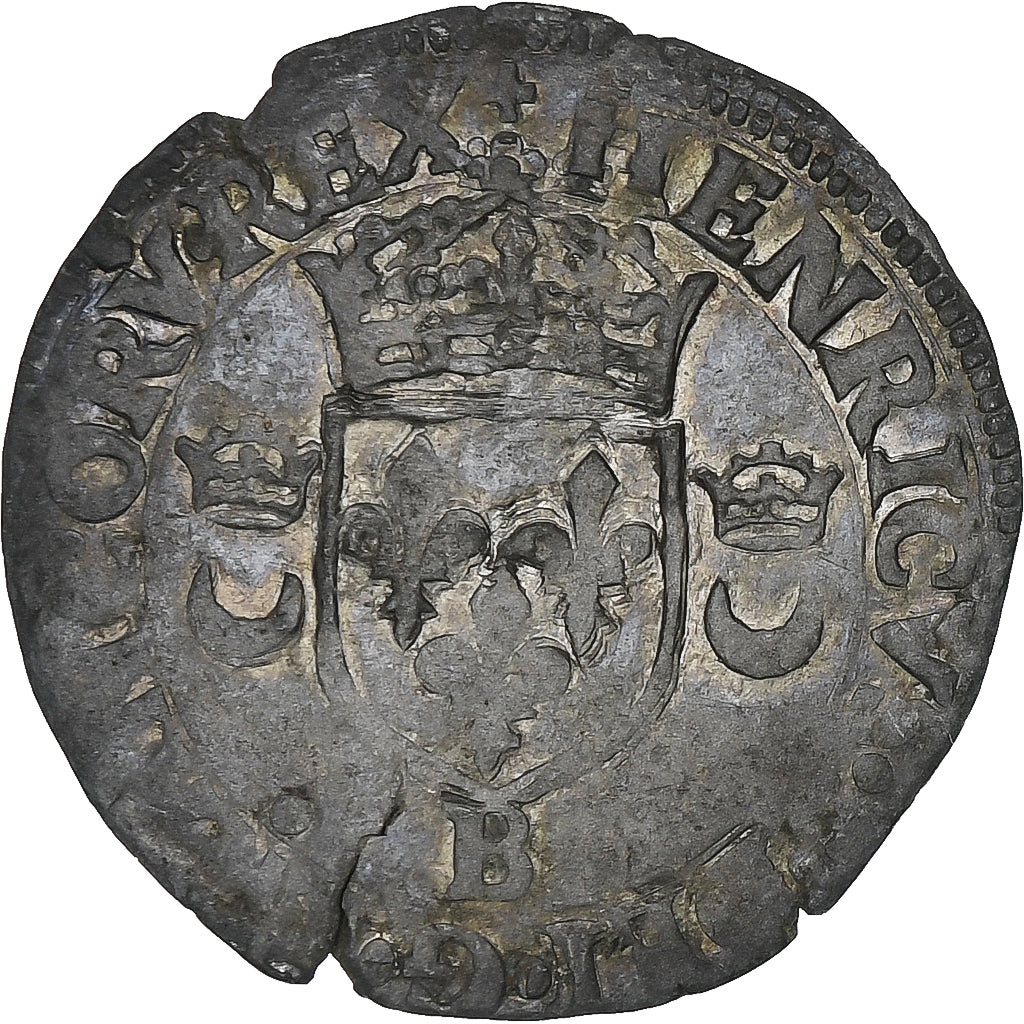 Frankrijk, Henri II, Douzain aux croissants, 1551, Rouen, Billon, FR
