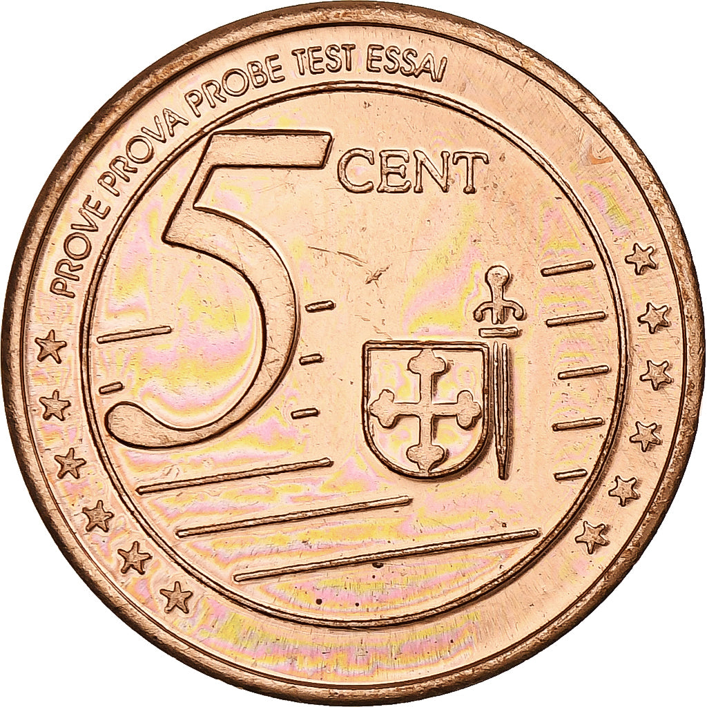 Espagne, Balearic Islands, 5 Euro Cent, Fantasy euro patterns, Essai-Trial, BE