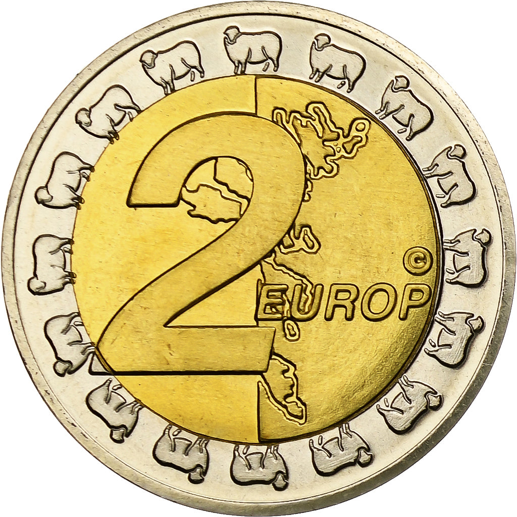 Islas Faroe, 2 Euro, Fantasy euro patterns, Essai-Trial, Prueba, 2004