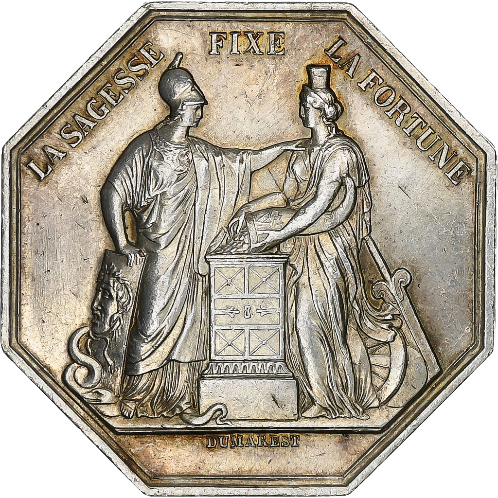 Frankrijk, Token, Banque de France, An VIII, Zilver, ZF+, Jacqmin:11a