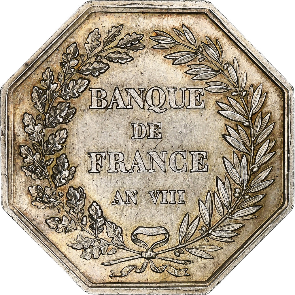 Frankrijk, Token, Banque de France, An VIII, Zilver, ZF+, Jacqmin:11a