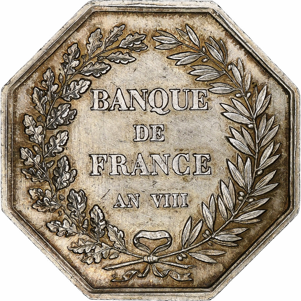 France, Jeton, Banque de France, An VIII, Argent, TTB+, Jacqmin:11a