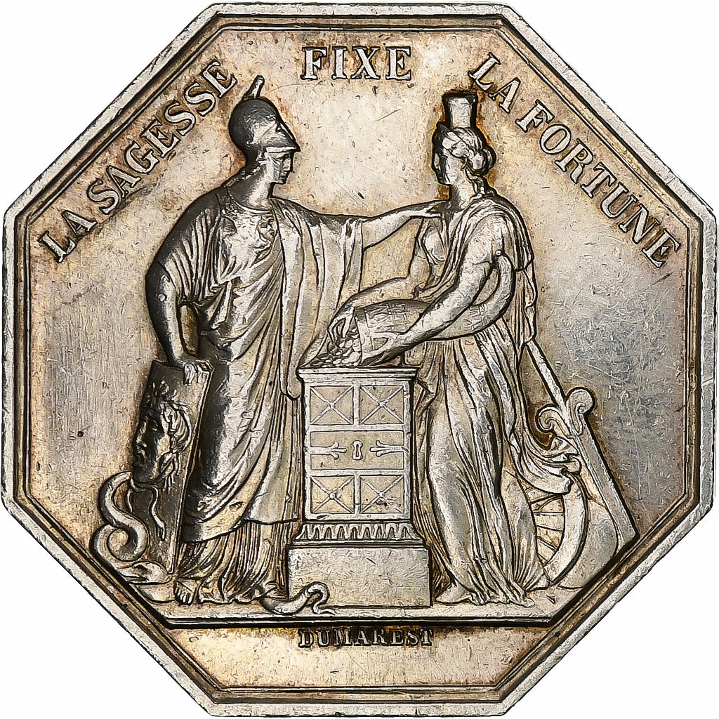 France, Token, Banque de France, An VIII, Silver, AU(50-53), Jacqmin:11a