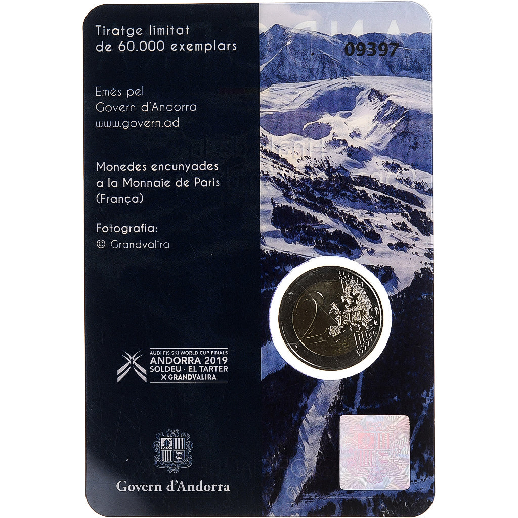 Andorre, 2 Euro, ski-alpin, BU, 2019, Monnaie de Paris, Bimétallique, FDC
