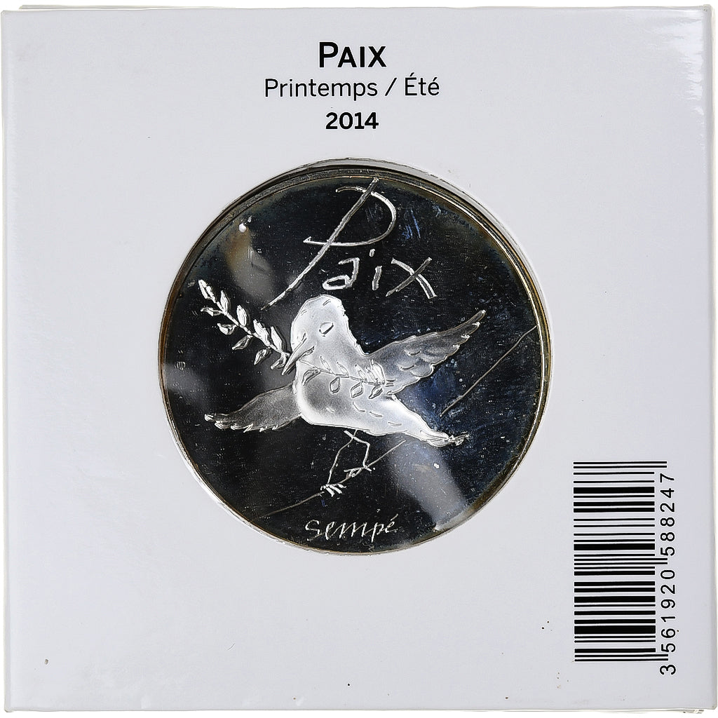 France, 50 Euro, Sempé - Paix - Printemps/Été, Proof, 2014, MDP, Silver