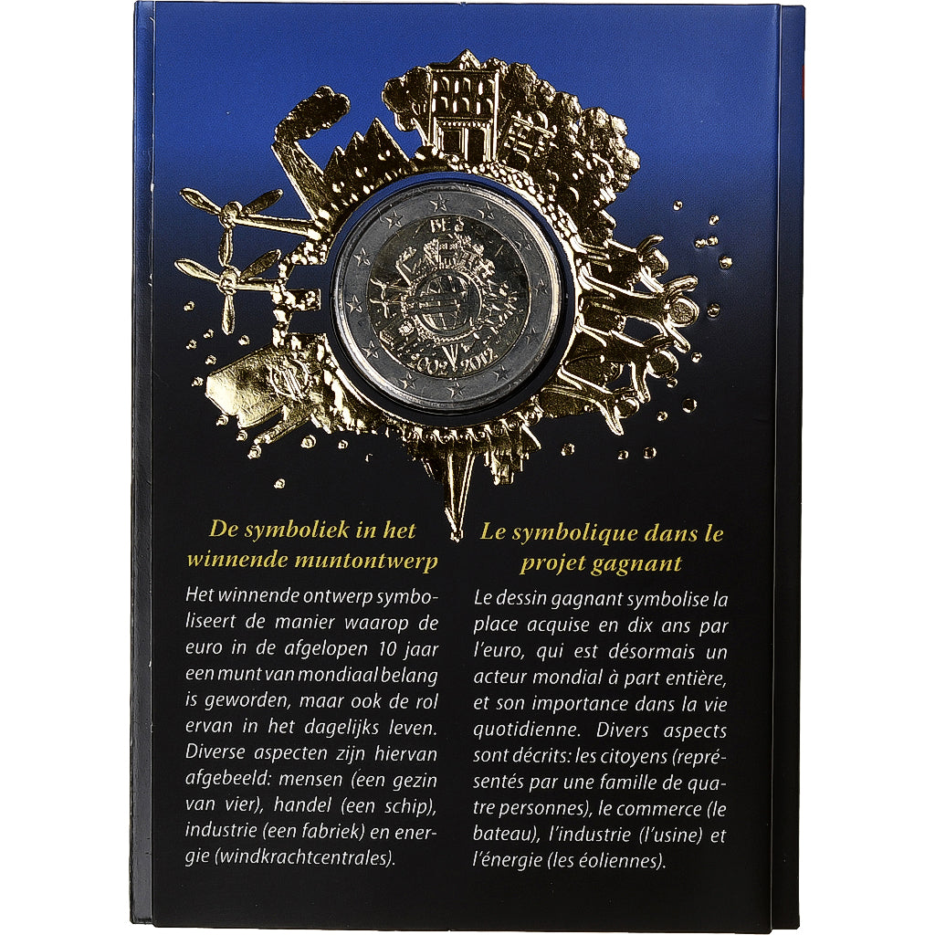 Belgien, 2 Euro, 10 ans de l'euro, BU, 2012, Brussels, Bi-Metallic, STGL