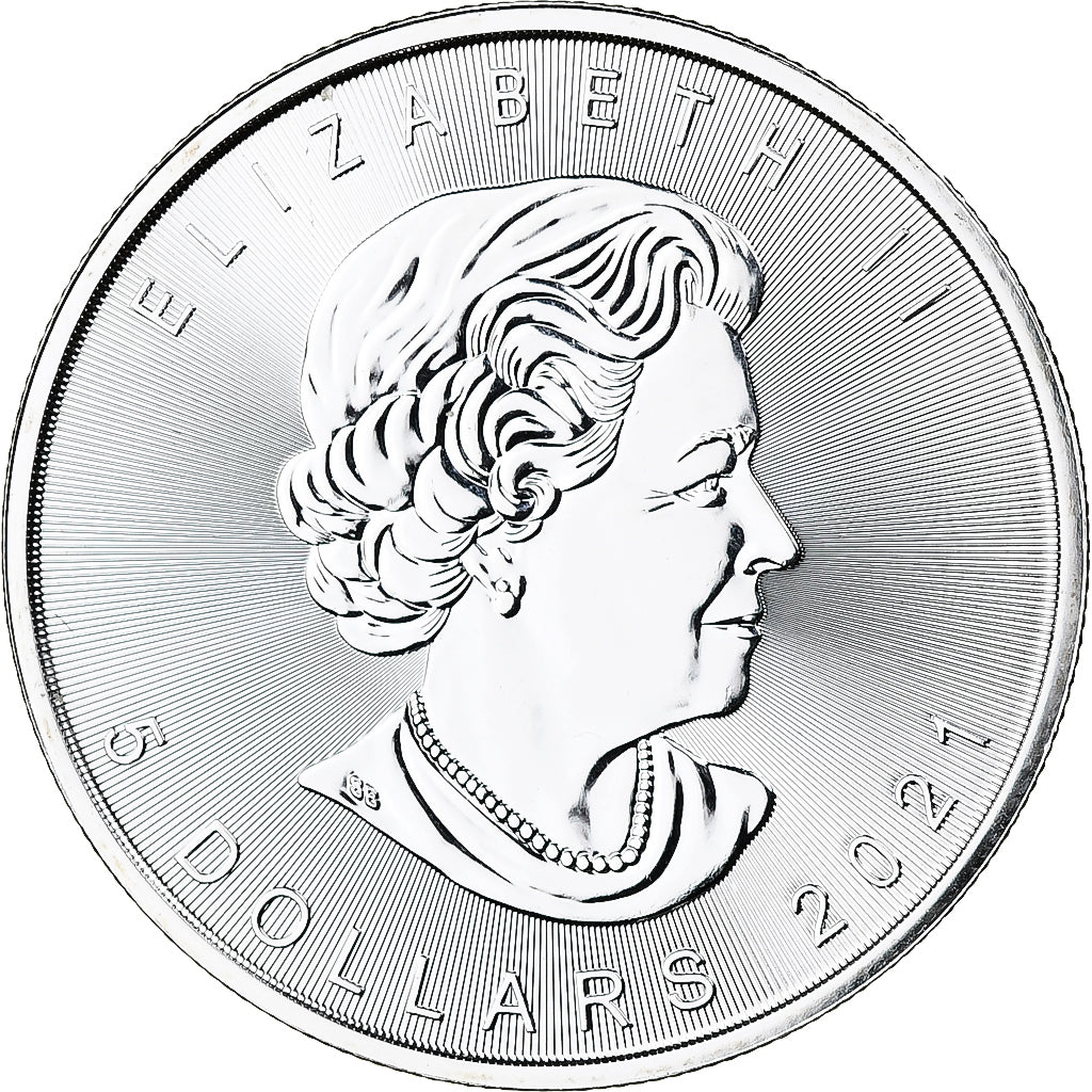 Canadá, Elizabeth II, 5 dollars, 1 oz, Maple Leaf, 2021, Ottawa, Prueba, Plata