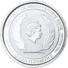 GRENADA, Elizabeth II, 2 dollars, 1 Oz, 2021, Scottsdale, Prueba, Plata, FDC