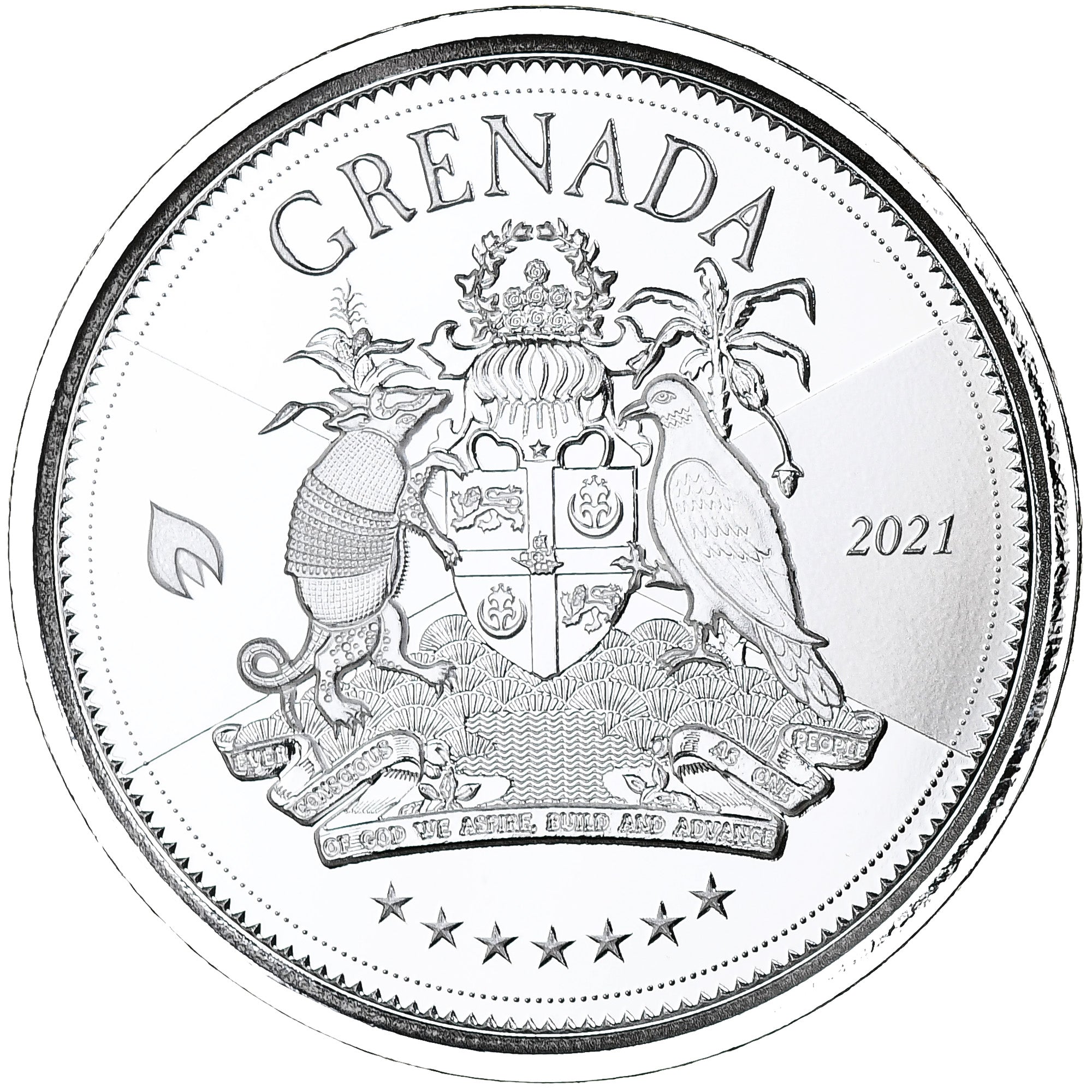 GRENADA, Elizabeth II, 2 dollars, 1 Oz, 2021, Scottsdale, Prueba, Plata, FDC