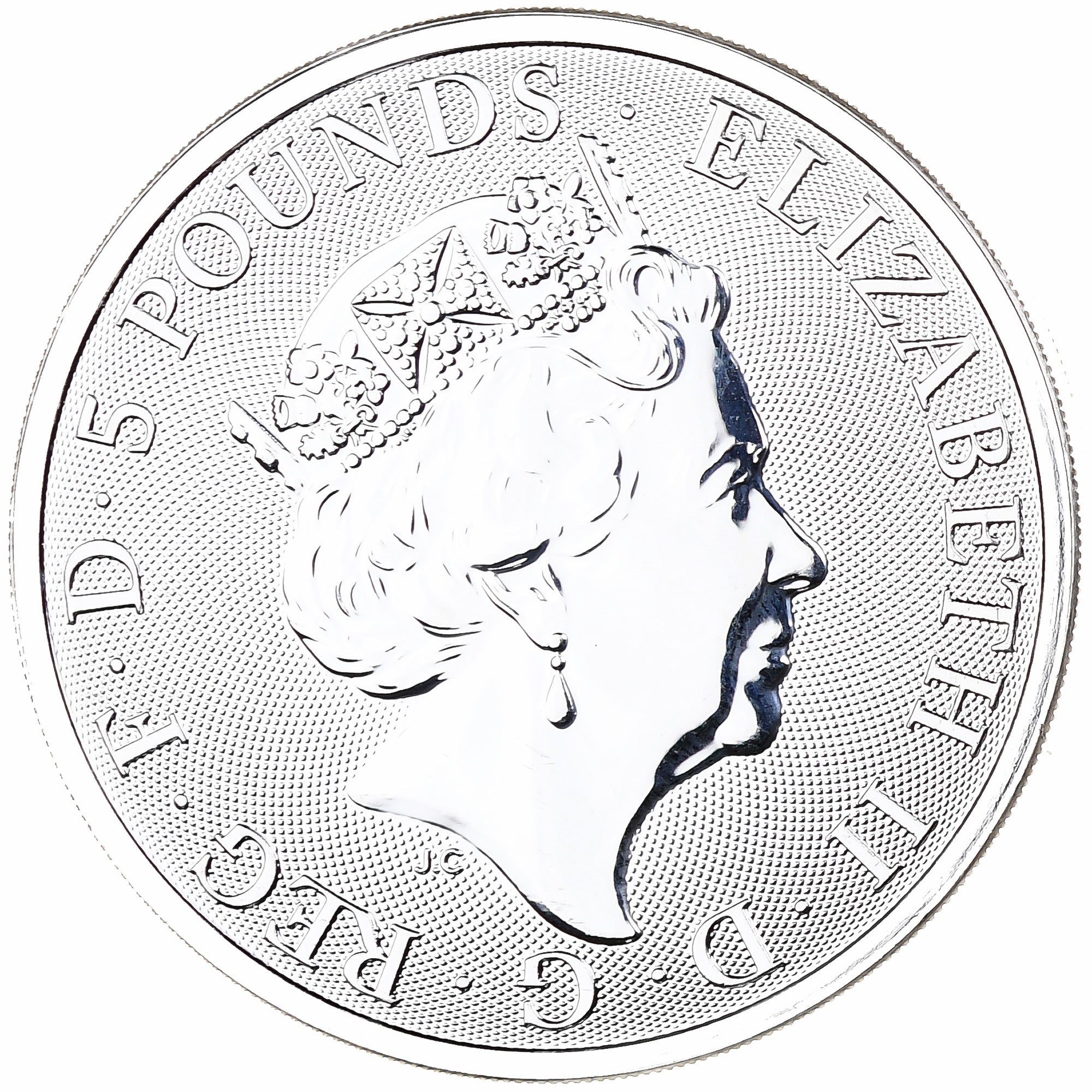 Royaume-Uni, Elizabeth II, 5 Pounds, 2 Oz, White Greyhound, 2021, Llantrisant