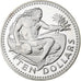 Barbados, 10 Dollars, Independance, 1976, Franklin Mint, Proof, Silver, MS(63)