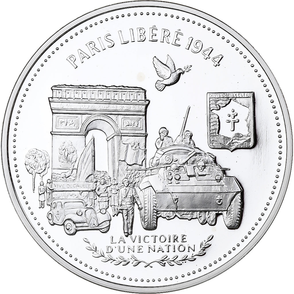 Frankrijk, Medaille, Paris Libéré 1944, Zilver, FDC