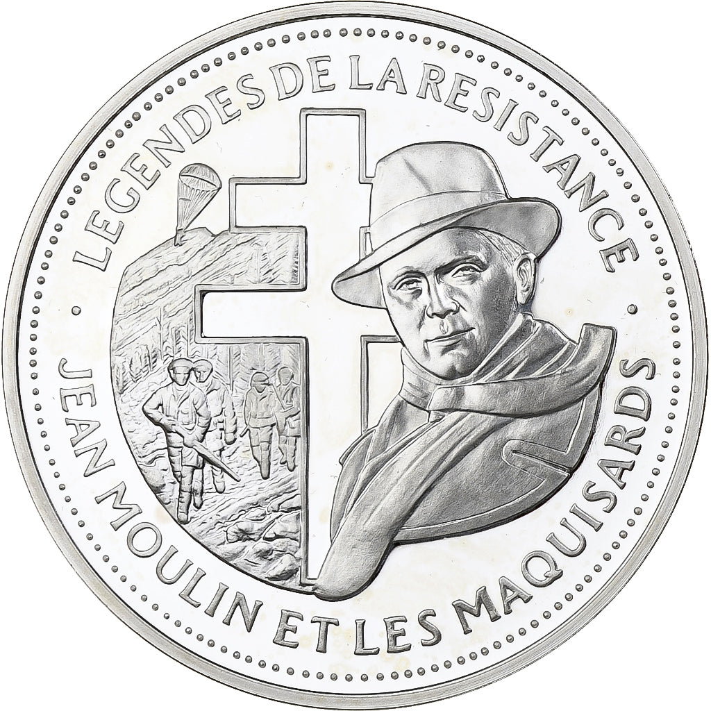 France, Médaille, Jean Moulin et les Maquisards, Argent, FDC